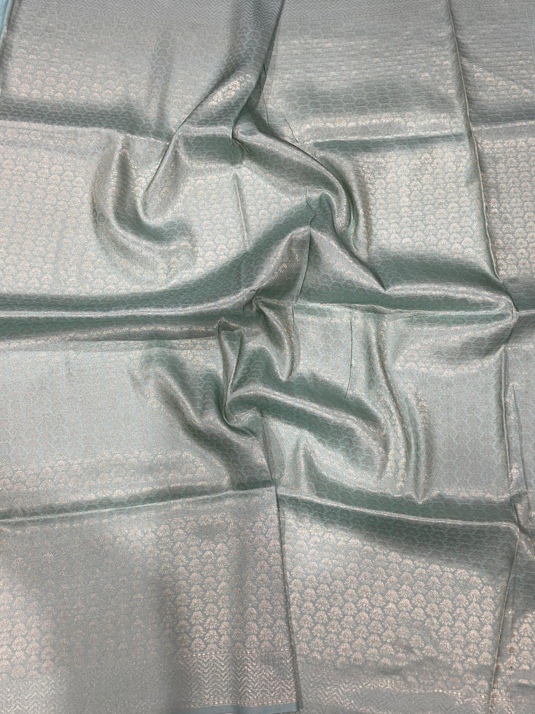 Aqua Kanjivaram Digital Silk Saree