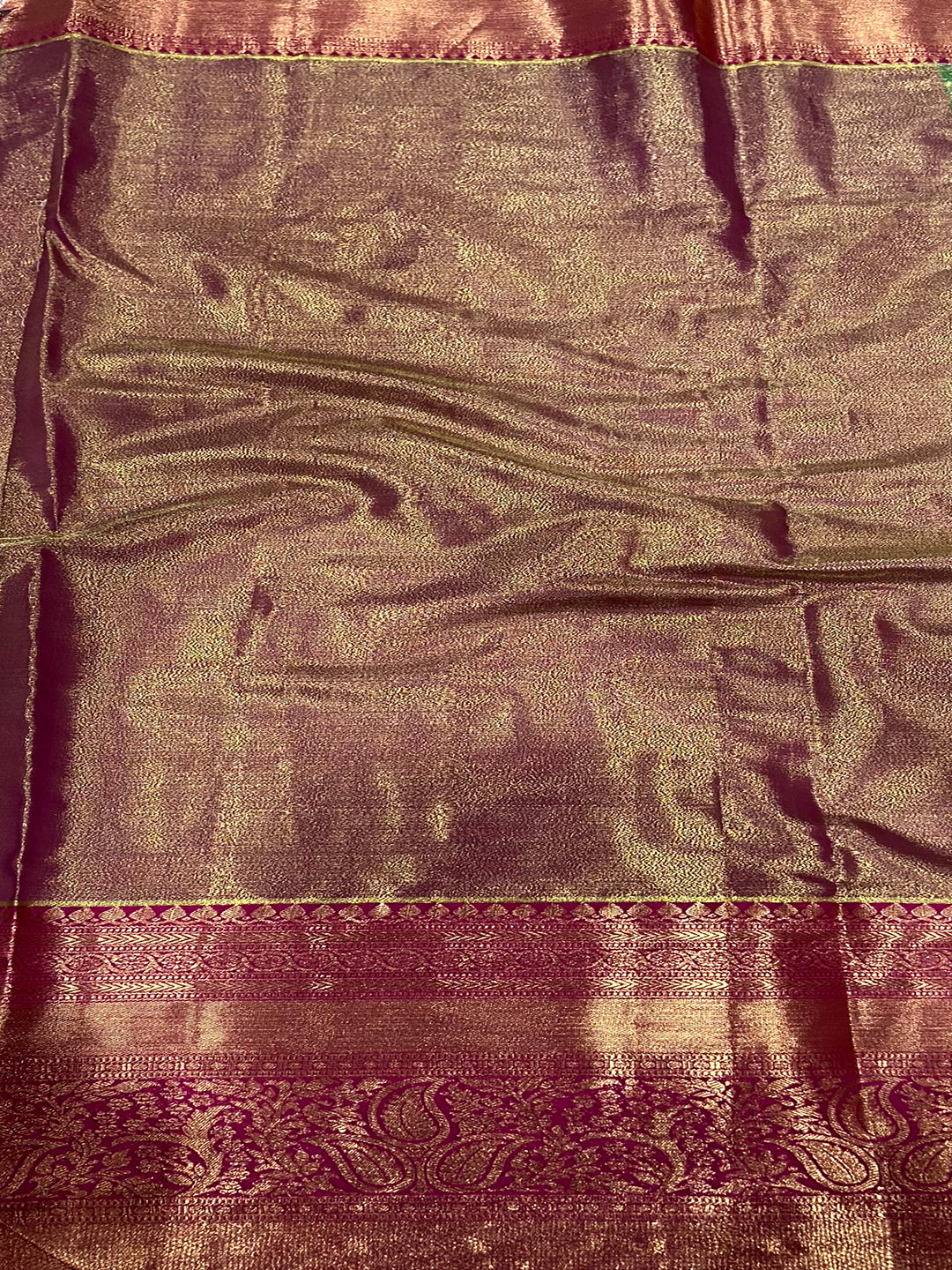 Fern Green Dharmavaram Silk Saree by My Store