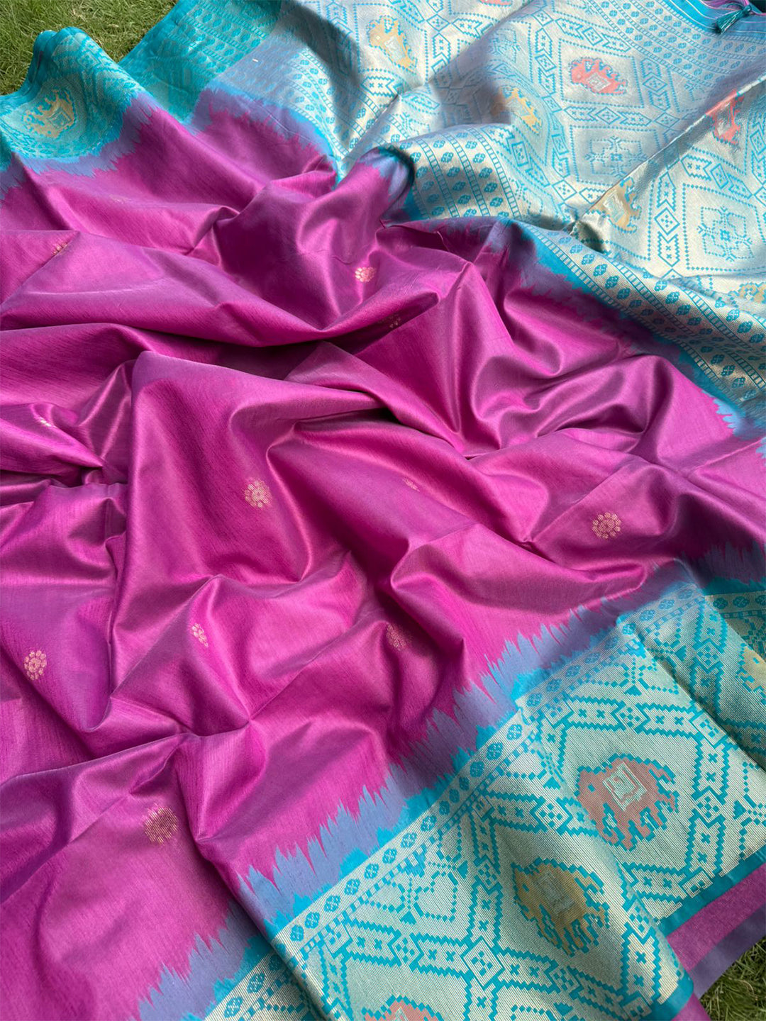 Royal Purple Silk Zari Weaving Saree by My Store