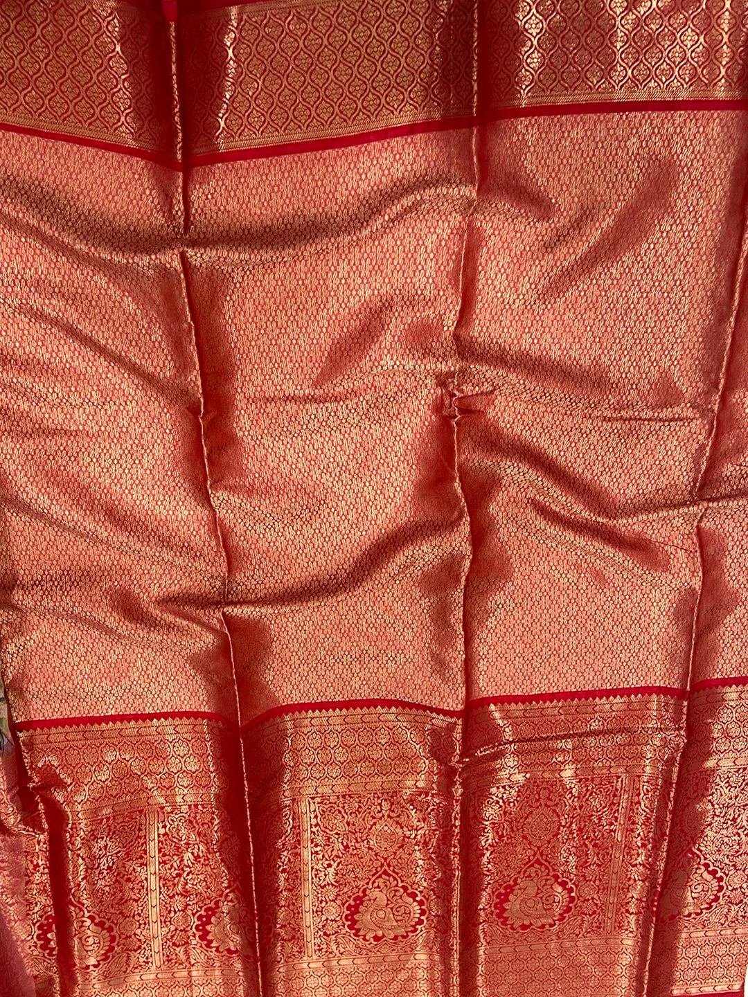 Beige Banarasi Floral Print Saree