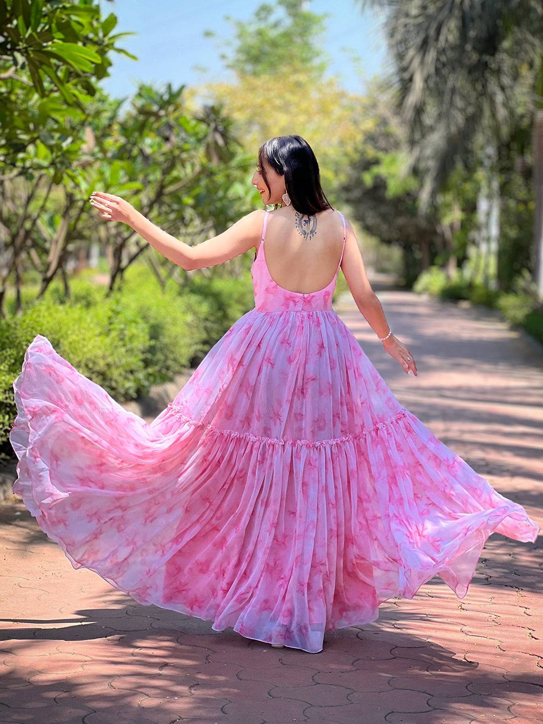 Blush Pink Batik Printed Dress by My Store