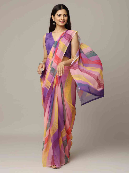 Leheriya Soft Georgette Digital Print Party Wear Saree by My Store