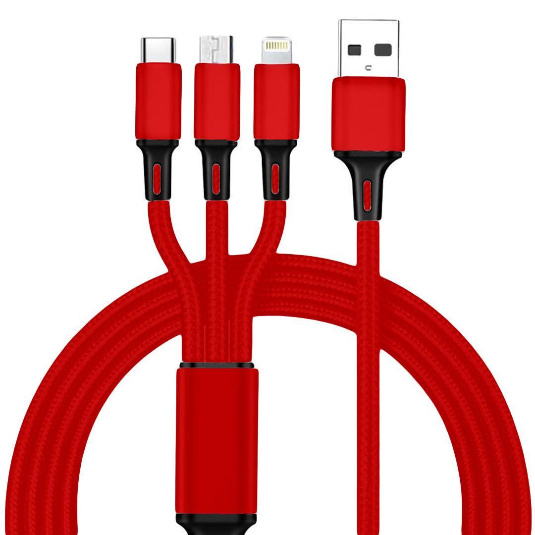 Order TecSox 3in1 Braided Cable Online | Support All Devices