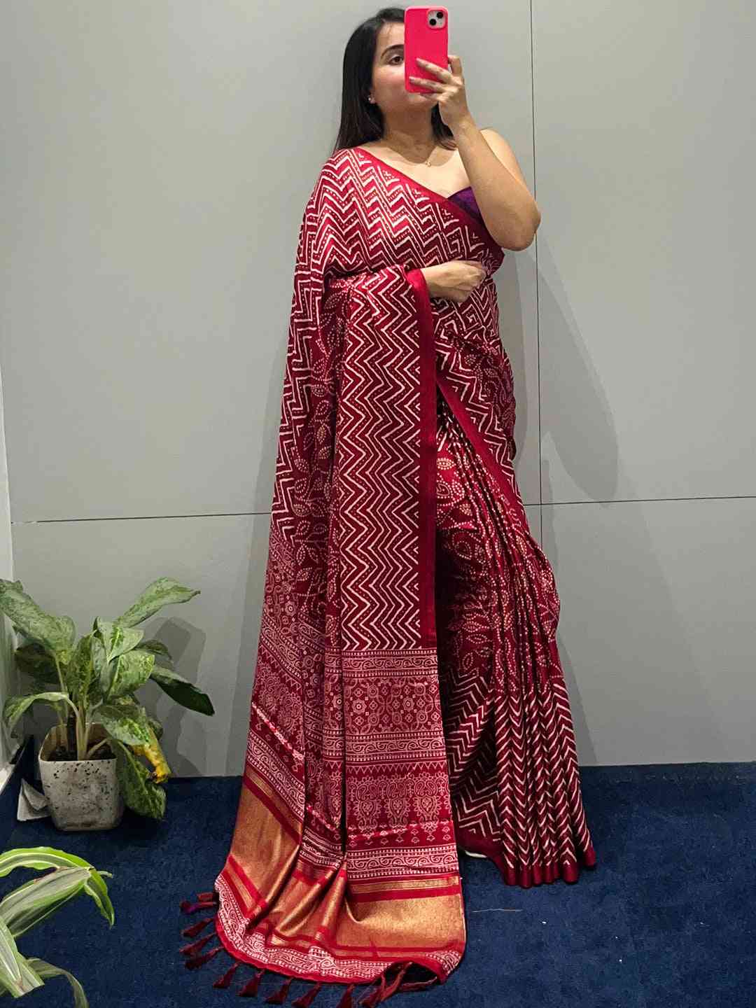 Exclusive Manipuri Silk Saree with Foil Print by My Store