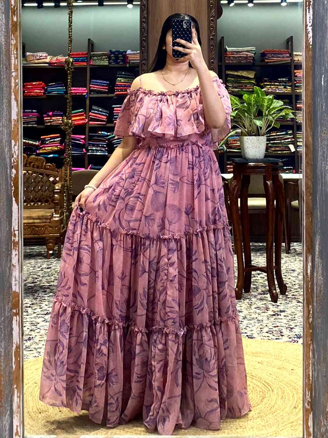 Mauve Botanical Floral Dress by My Store