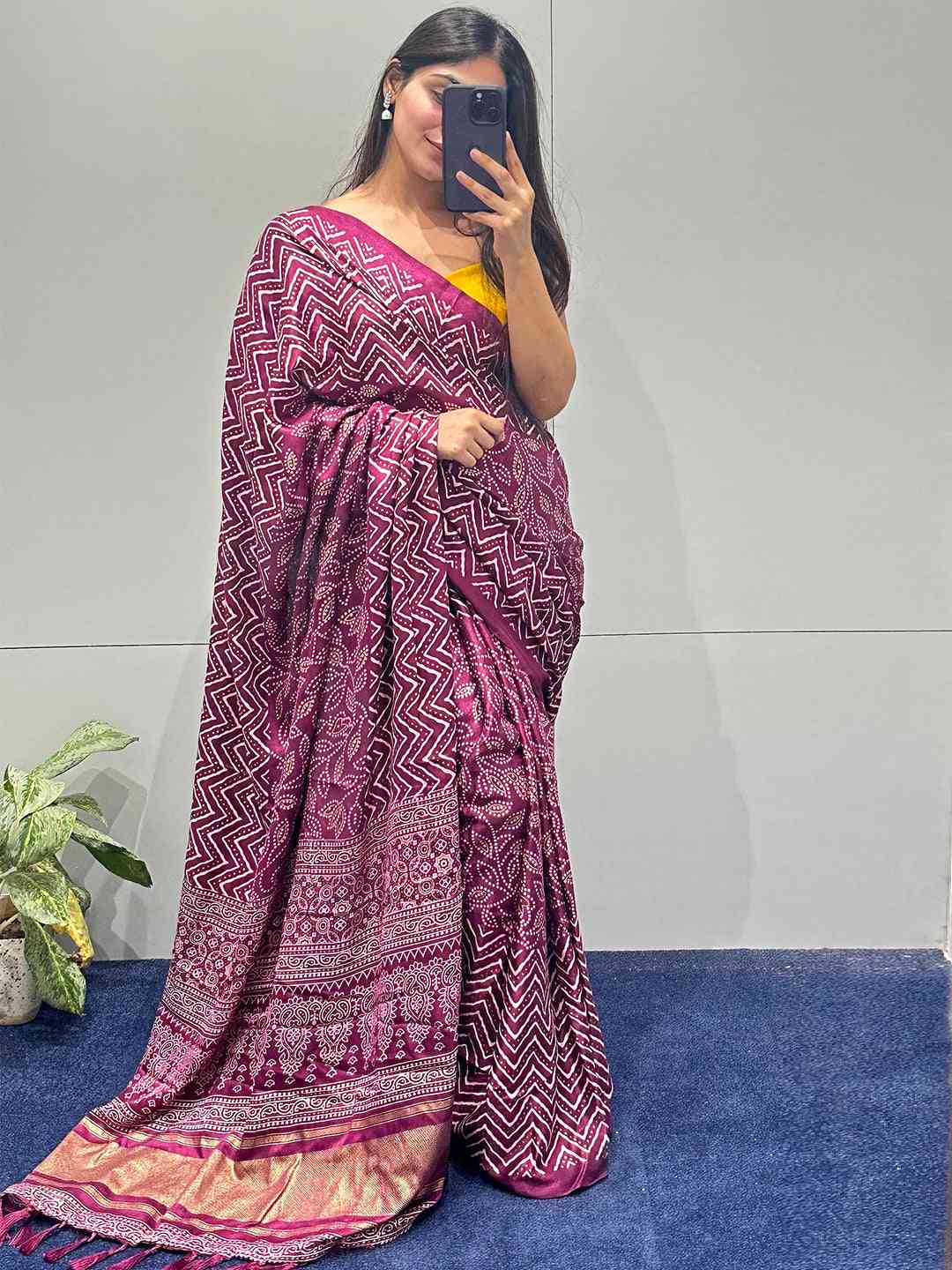 Exclusive Manipuri Silk Saree with Foil Print by My Store