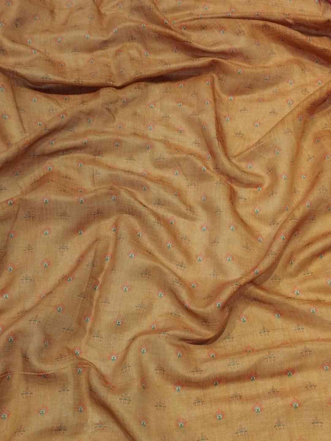 Rani Colour Ikkat Print Saree With kalamkari Block Print Design by My Store