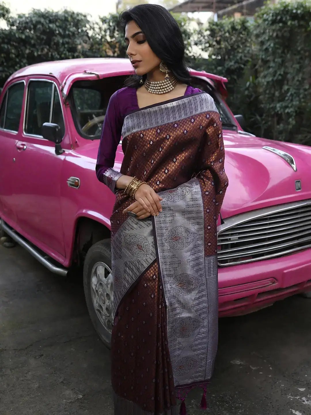 Kanjivaram Silk Saree With Zari Work by My Store