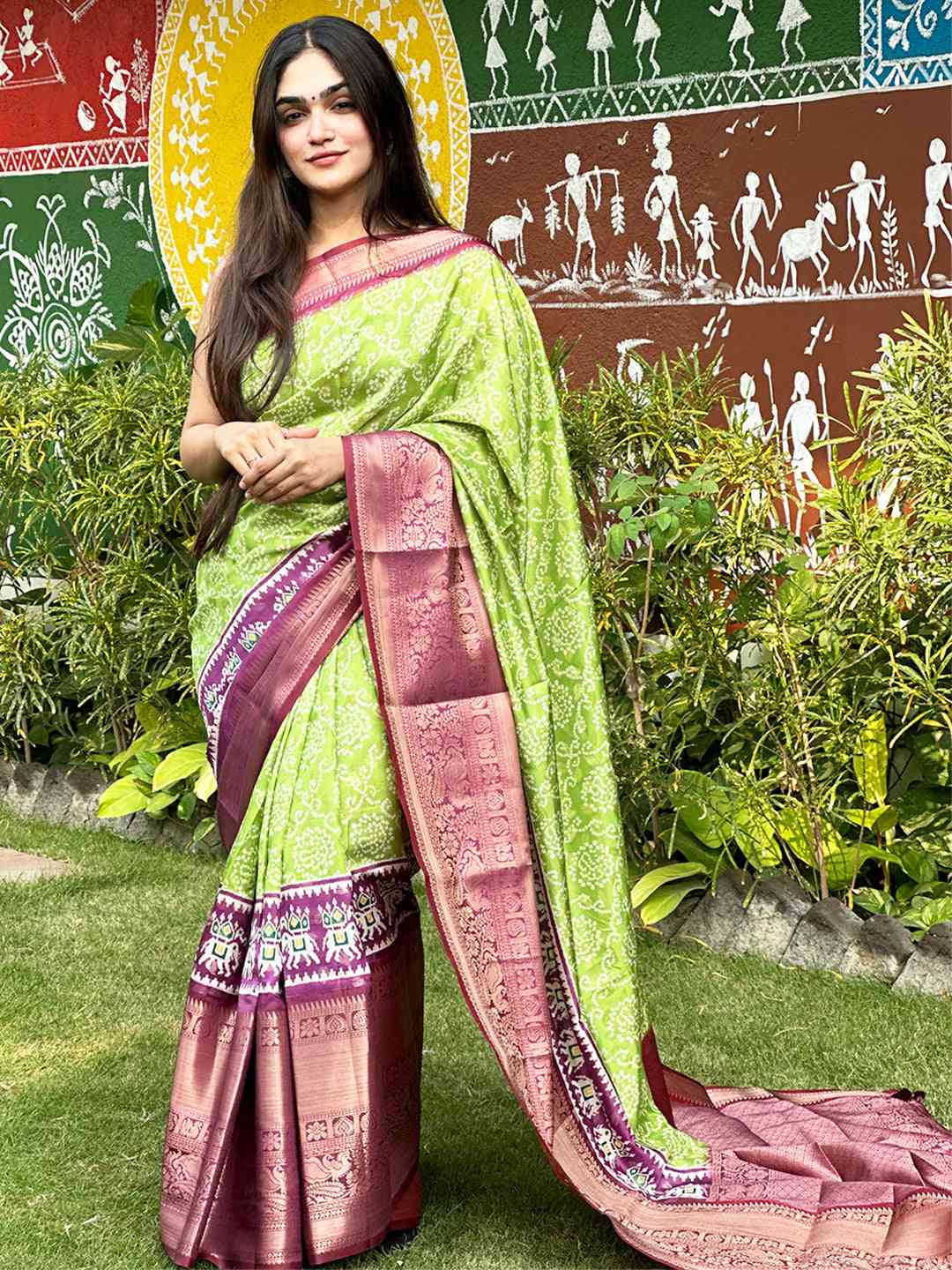 Soft Silk Bandhej Digital Printed Saree by My Store