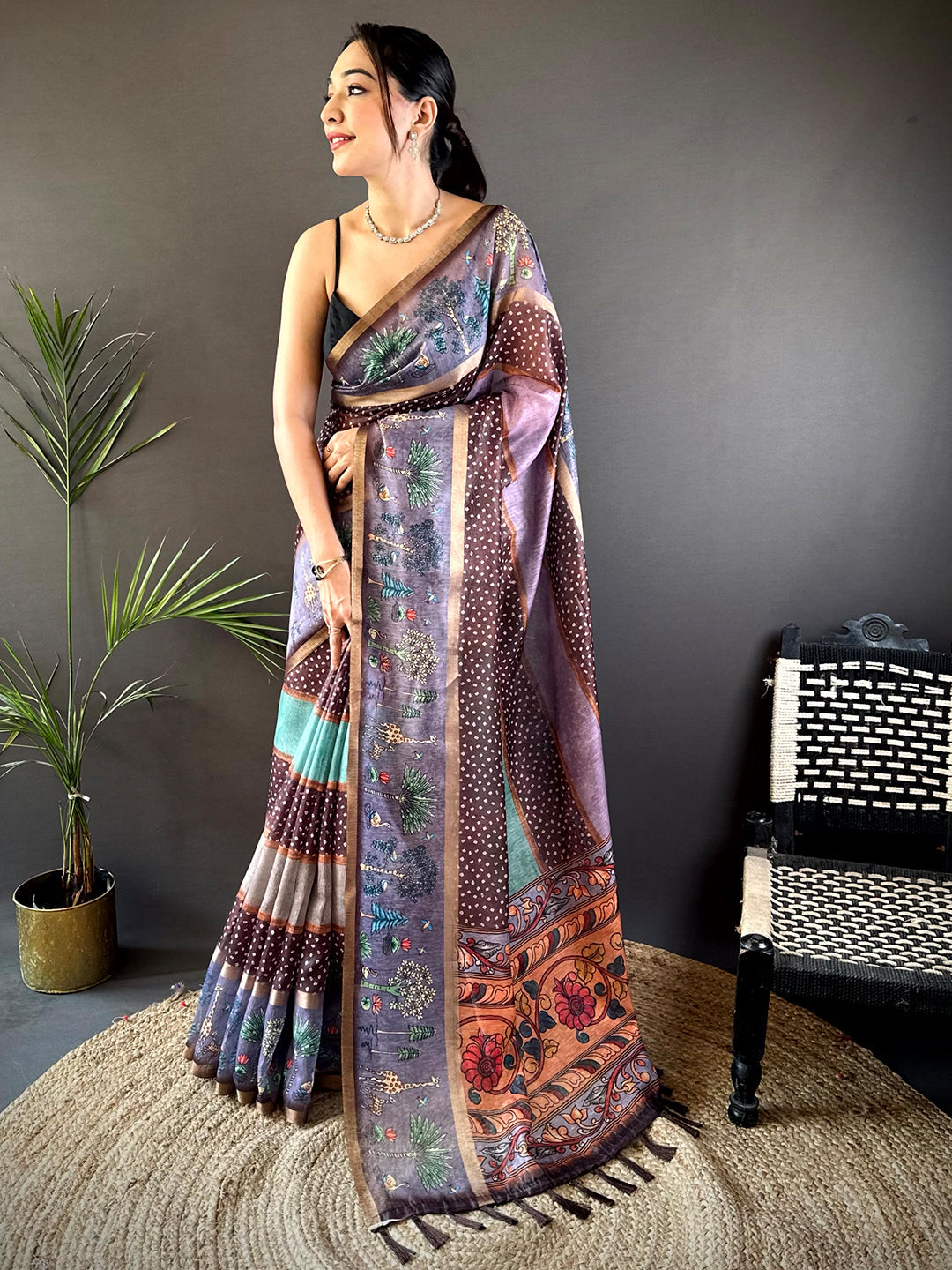 Exclusive Soft Chanderi Cotton Bandhej Print Saree by My Store
