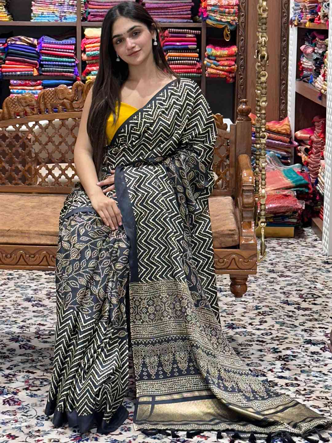 Exclusive Manipuri Silk Saree with Foil Print by My Store