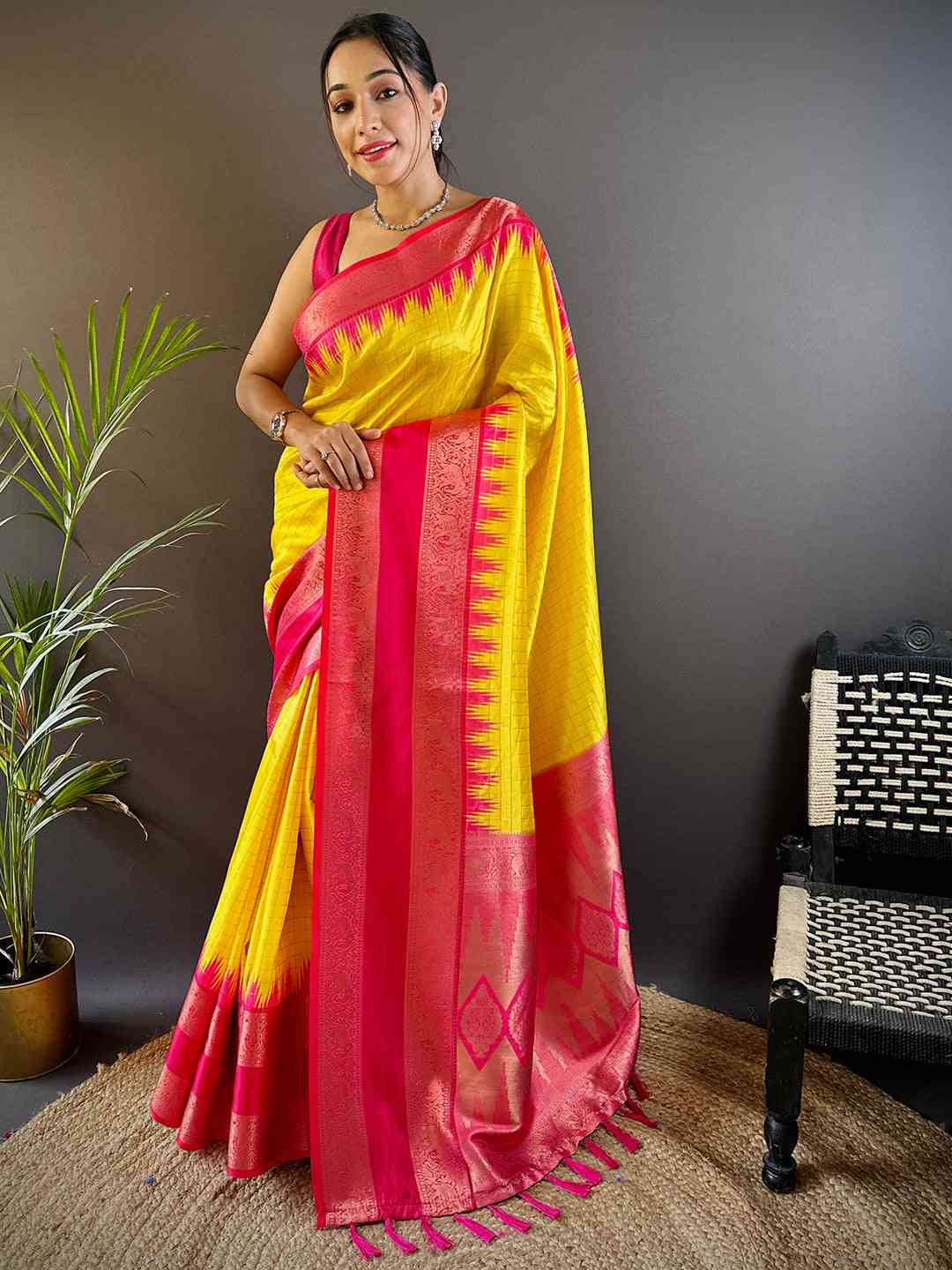 Soft Silk Gadwal Zari Weaving Saree by My Store