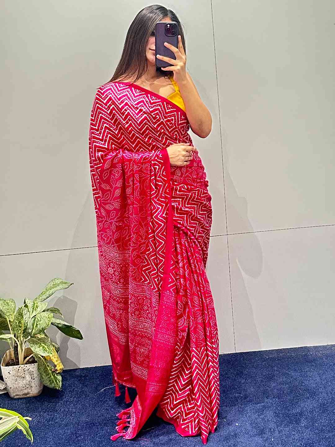 Exclusive Manipuri Silk Saree with Foil Print by My Store