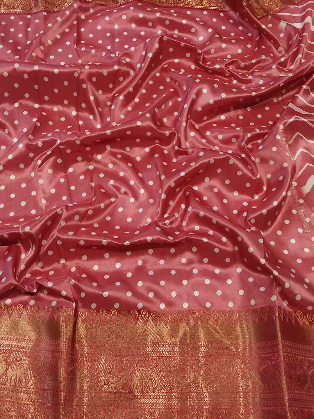 Exclusive Kanchi Zari Border Leheriya Design Party Wear Saree by My Store