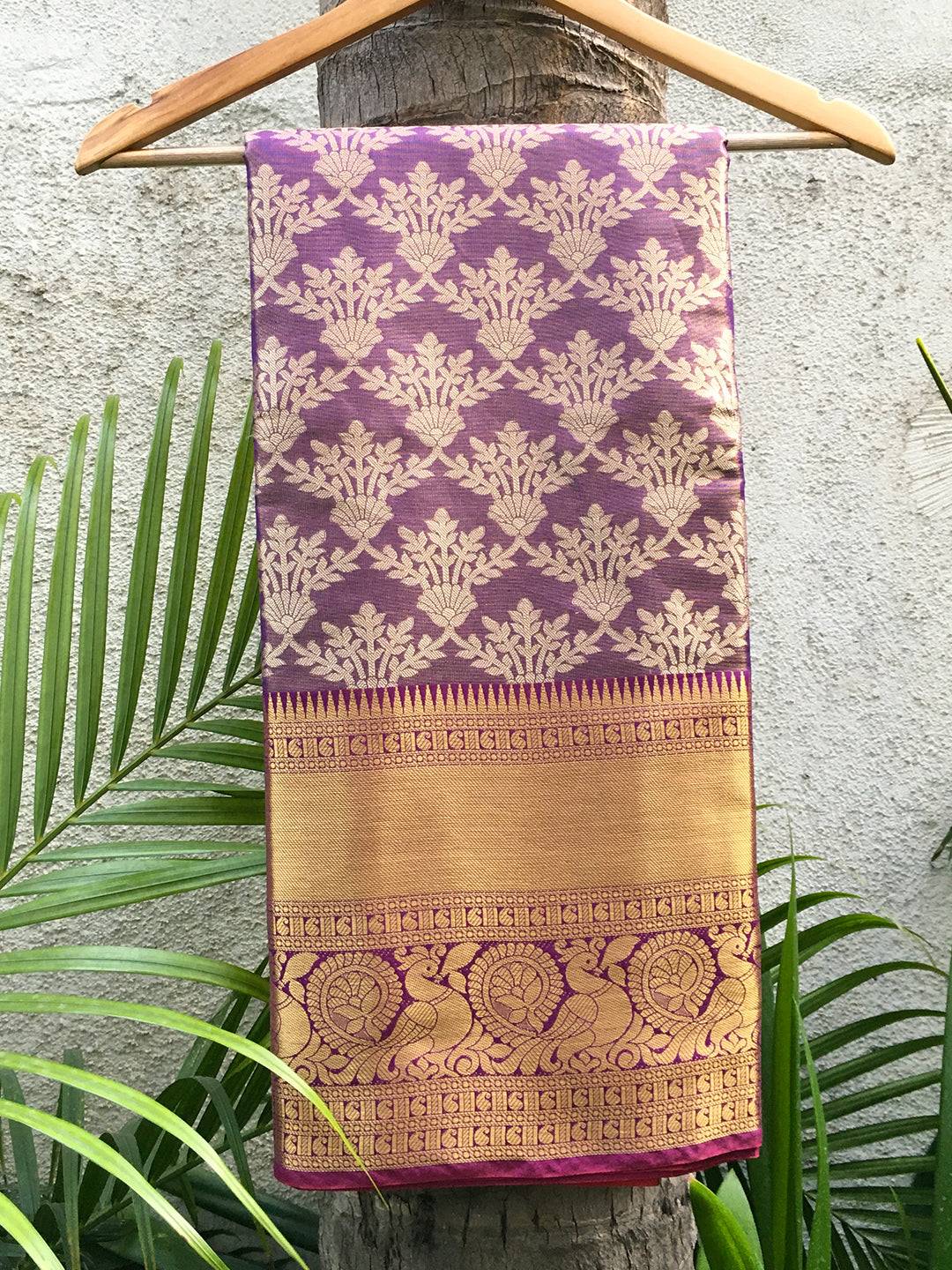 Bollywood One Gram Gold Tissue Kanjivaram Soft Silk Saree by My Store