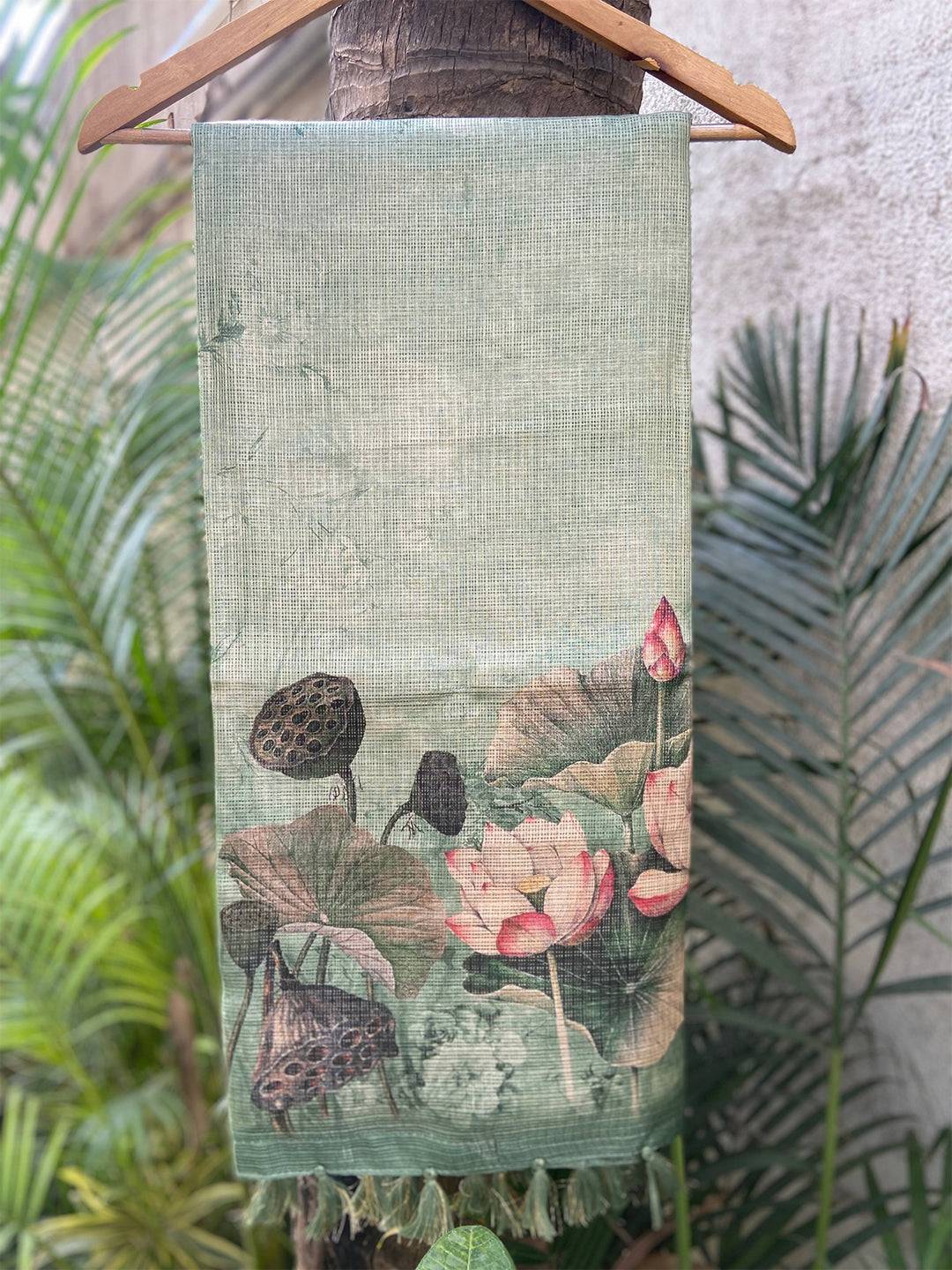 Beautiful Soft Kota Doriya Silk Saree With Floral Print