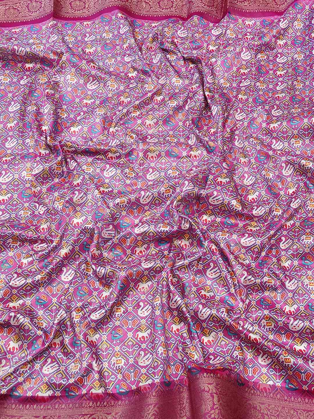 Banarasi Soft Silk Patola Print Saree by My Store