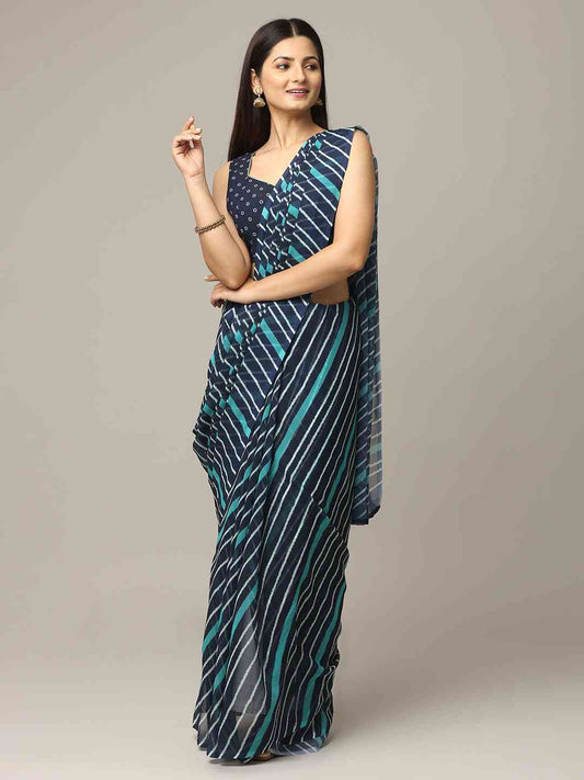 Leheriya Soft Georgette Digital Print Party Wear Saree by My Store