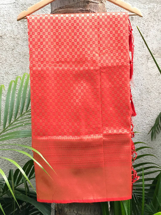Kanjivaram Red Silk Saree by My Store