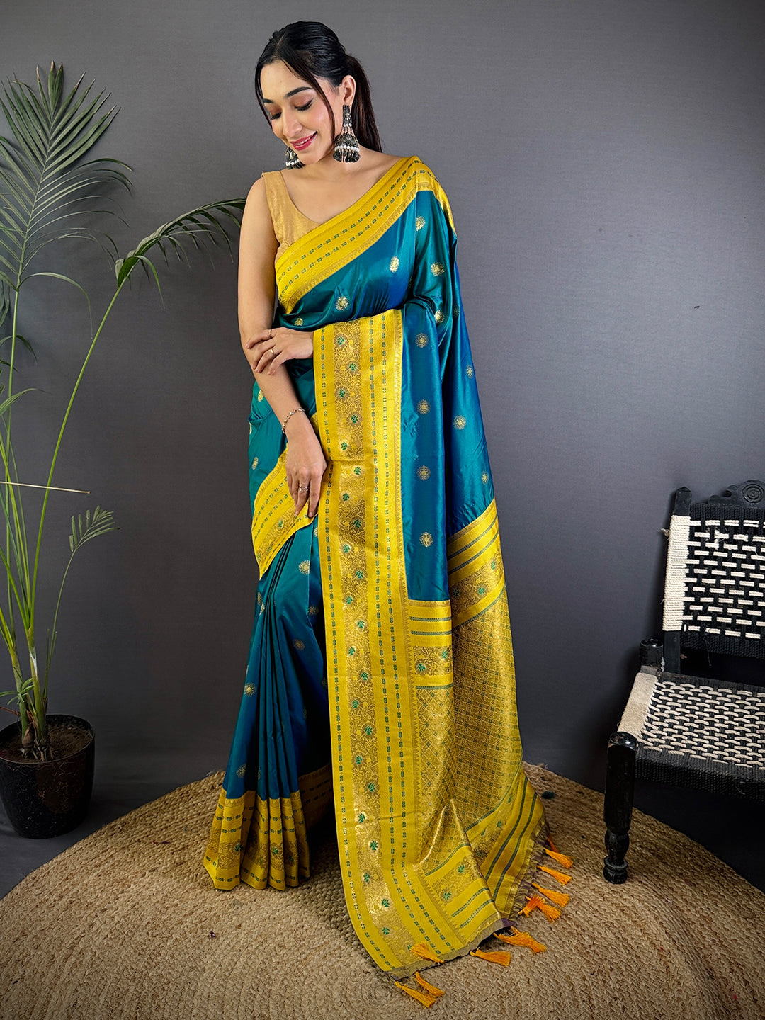 Radiant Feather Dubal Tone Soft Silk Saree