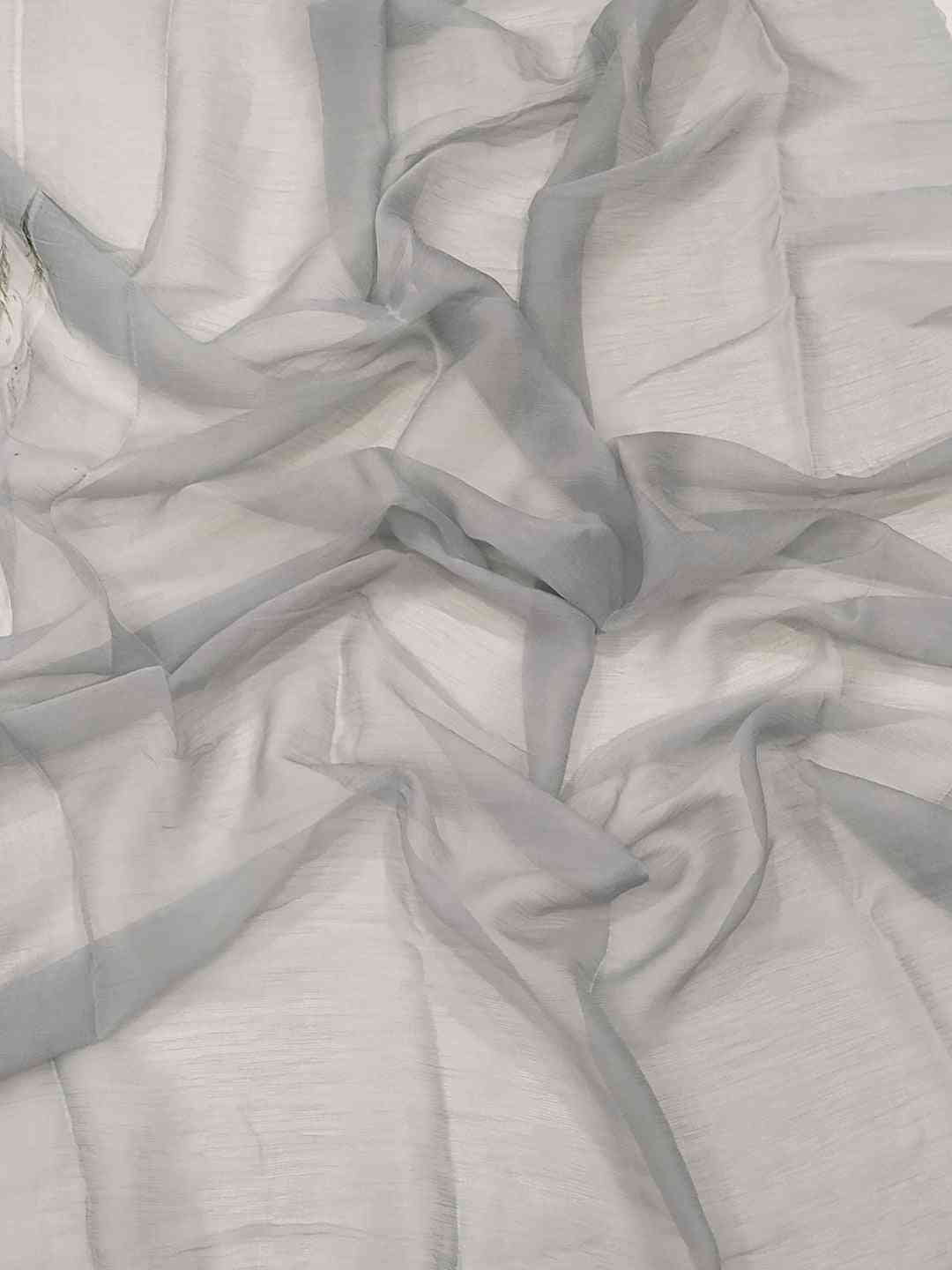 Soft Chiffon Satin Saree with Cut Work Embroidered Boder by My Store