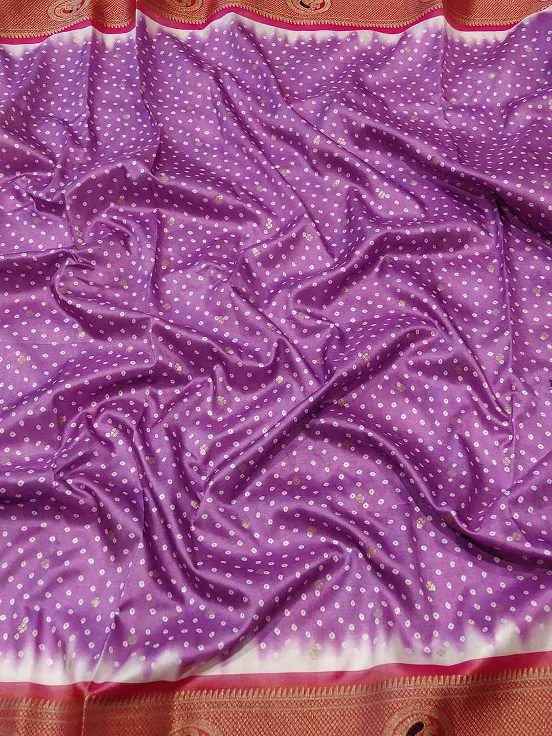 Exclusive Paithani Minakari Pallu With Bandhej Print Saree by My Store