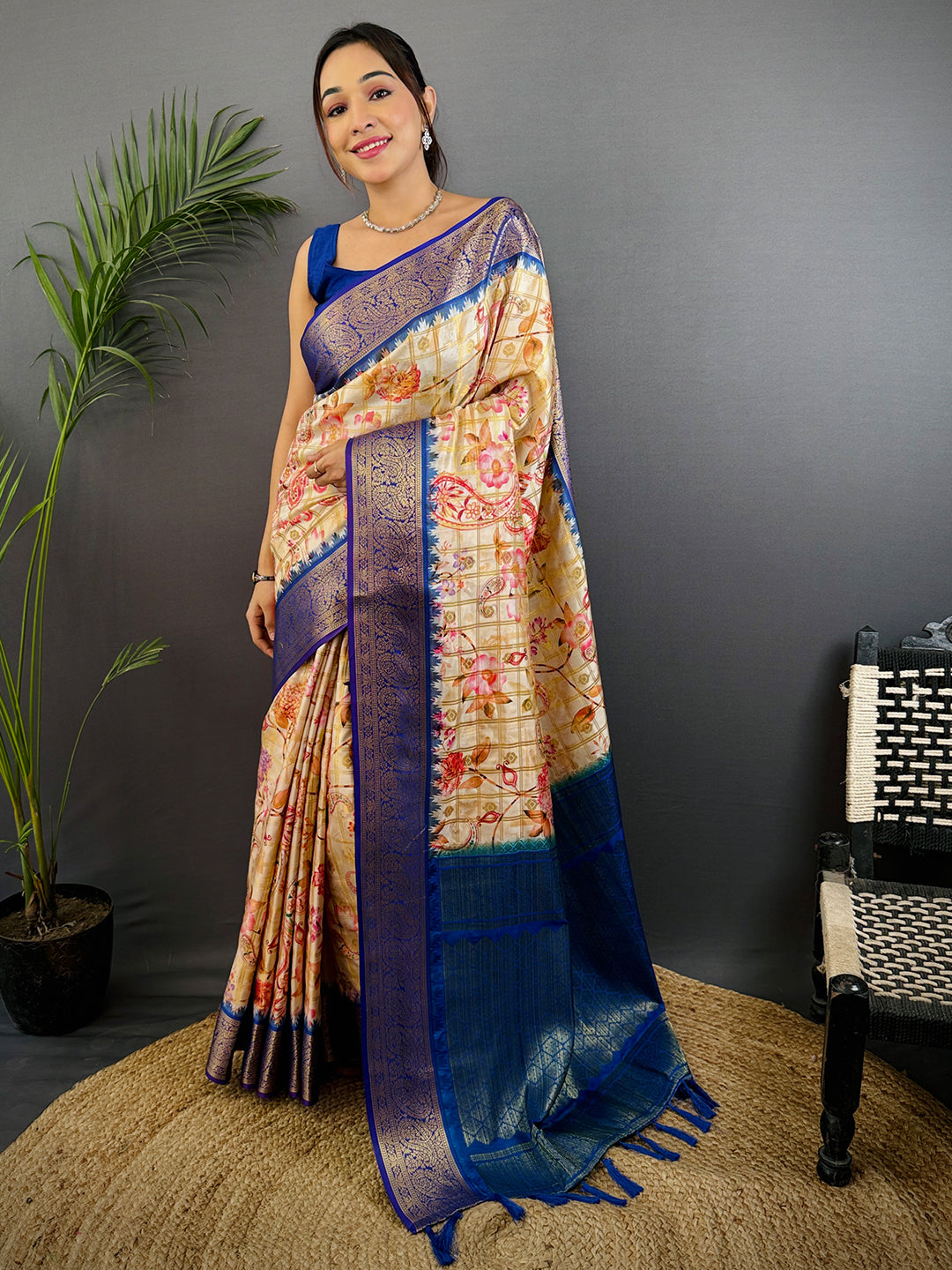Heritage Banarasi Kalamkari Printed Saree by My Store
