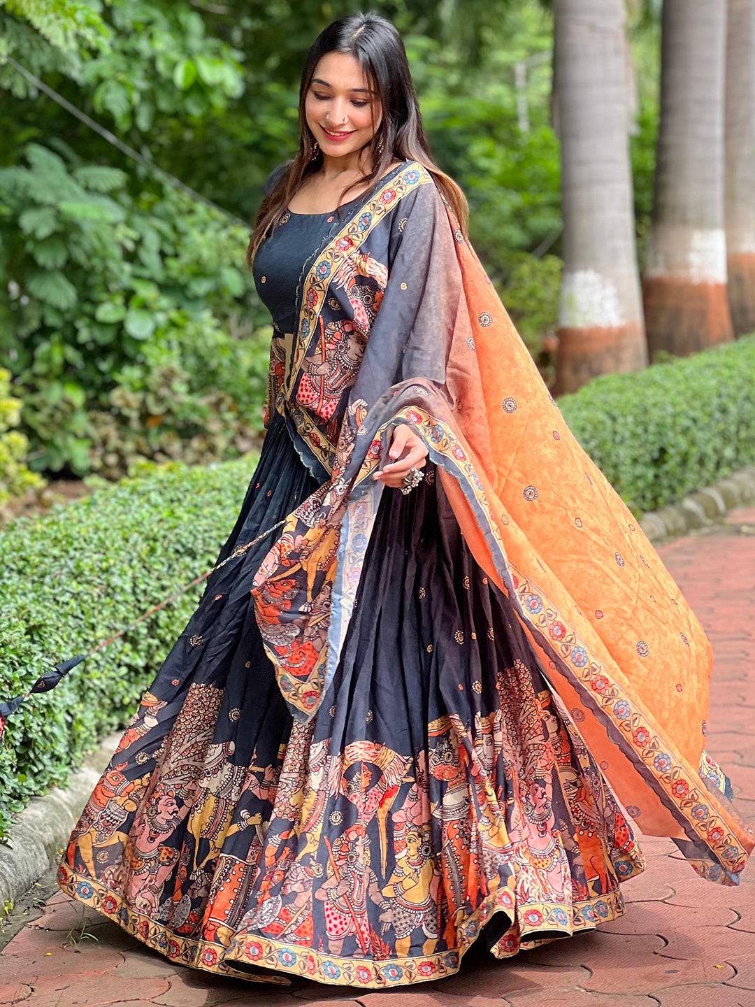 Heritage Kalamkari Lehenga Set by My Store