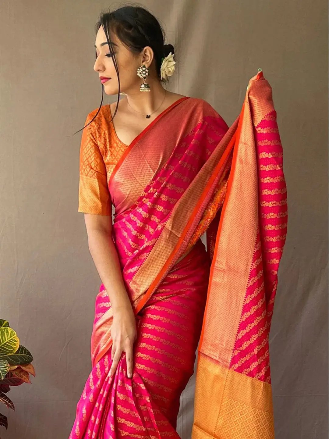 Elegance with the Hot Pink Patola Saree by My Store