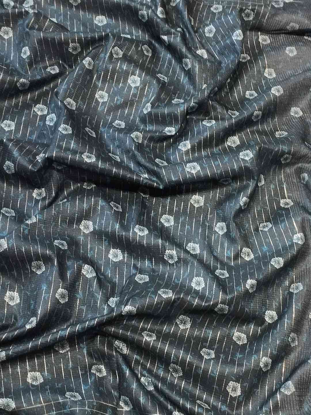 Satin Kota Doria Saree With Kalamkari Digital Print In Turquoise Colour by My Store