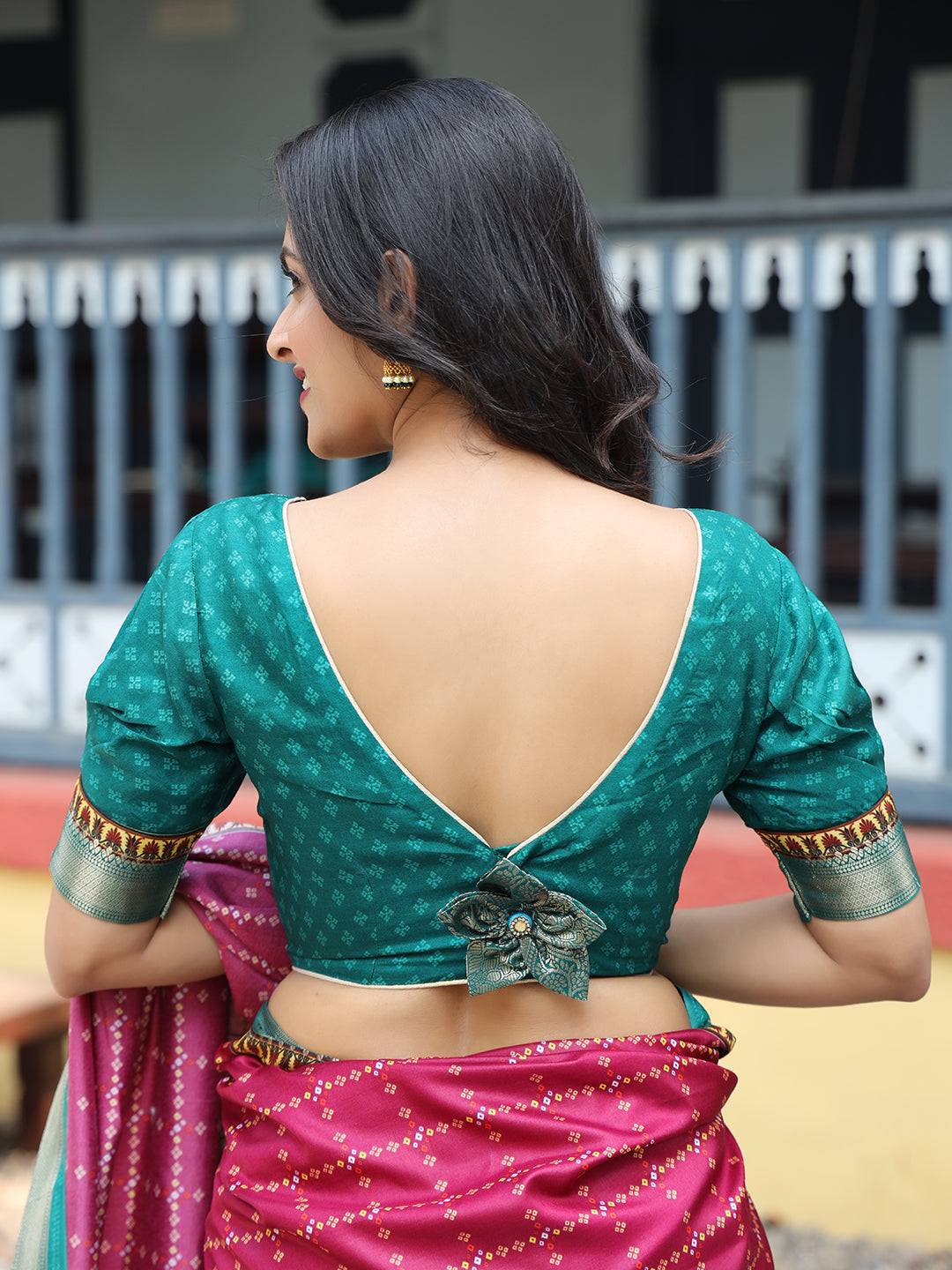 Rani Pure Viscose Dola Silk Saree with Exquisite Bhandhej Print - Luxe by My Store