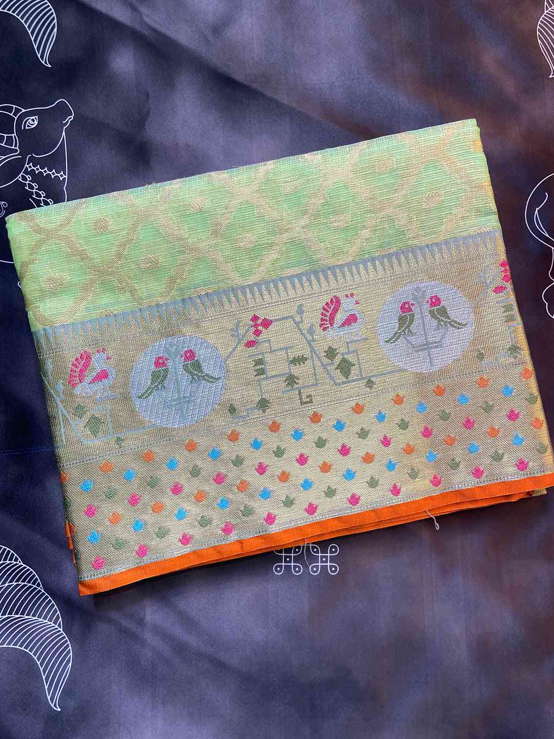 Stunning Kota Doria Soft Silk Minakari Patola Weaving Saree by My Store