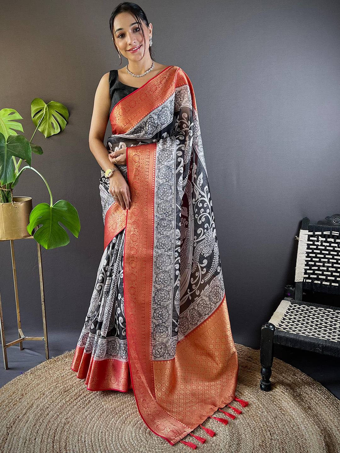 Pearl Kalamkari Kota Saree by My Store