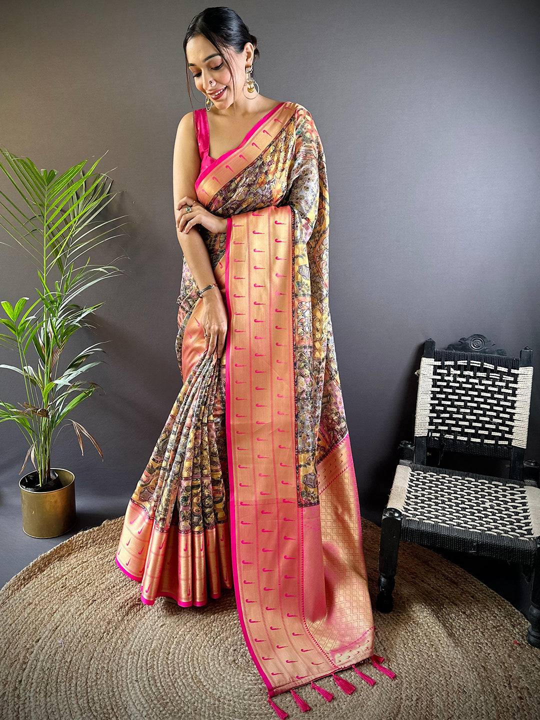Kora Silk Madhubani Charm Saree by My Store