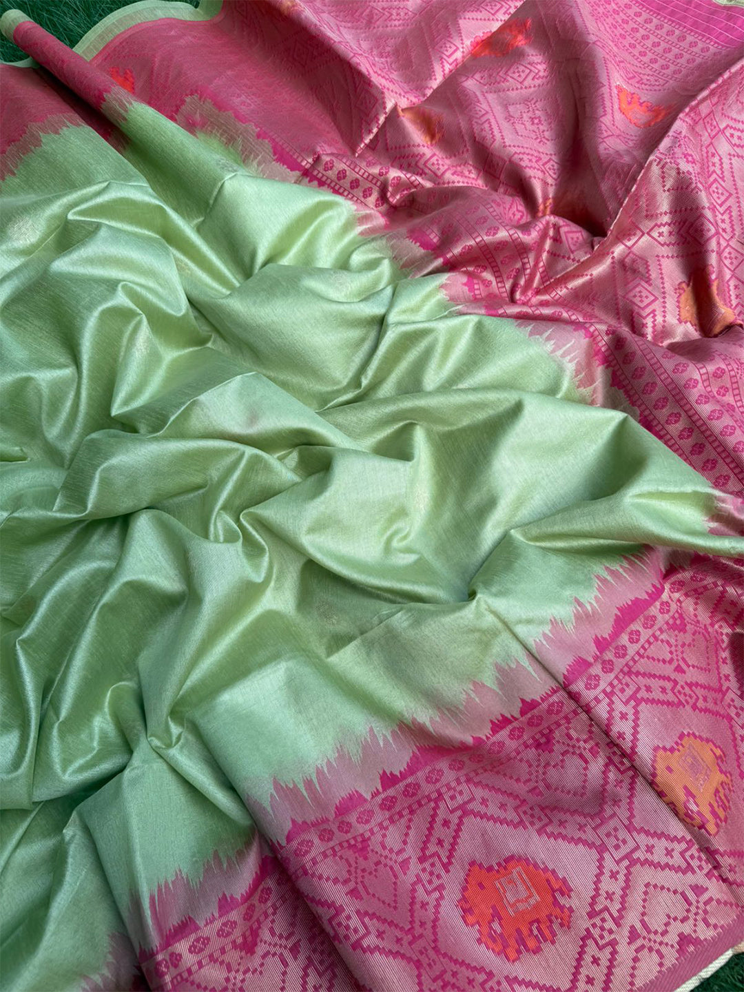 Regal Pista Silk Zari Weaving Saree by My Store