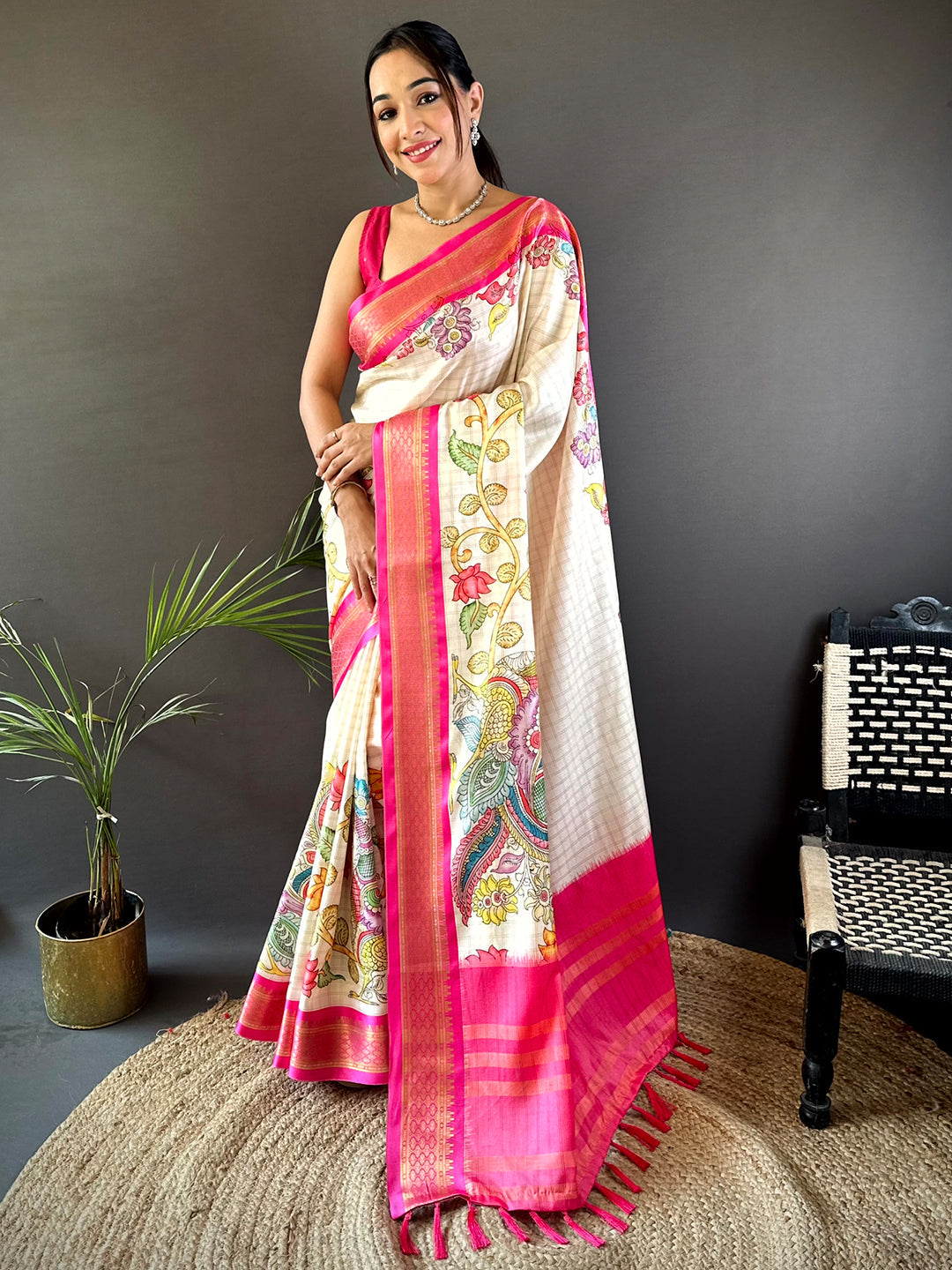 Pink Soft Gadwal Uppada Silk Saree by My Store