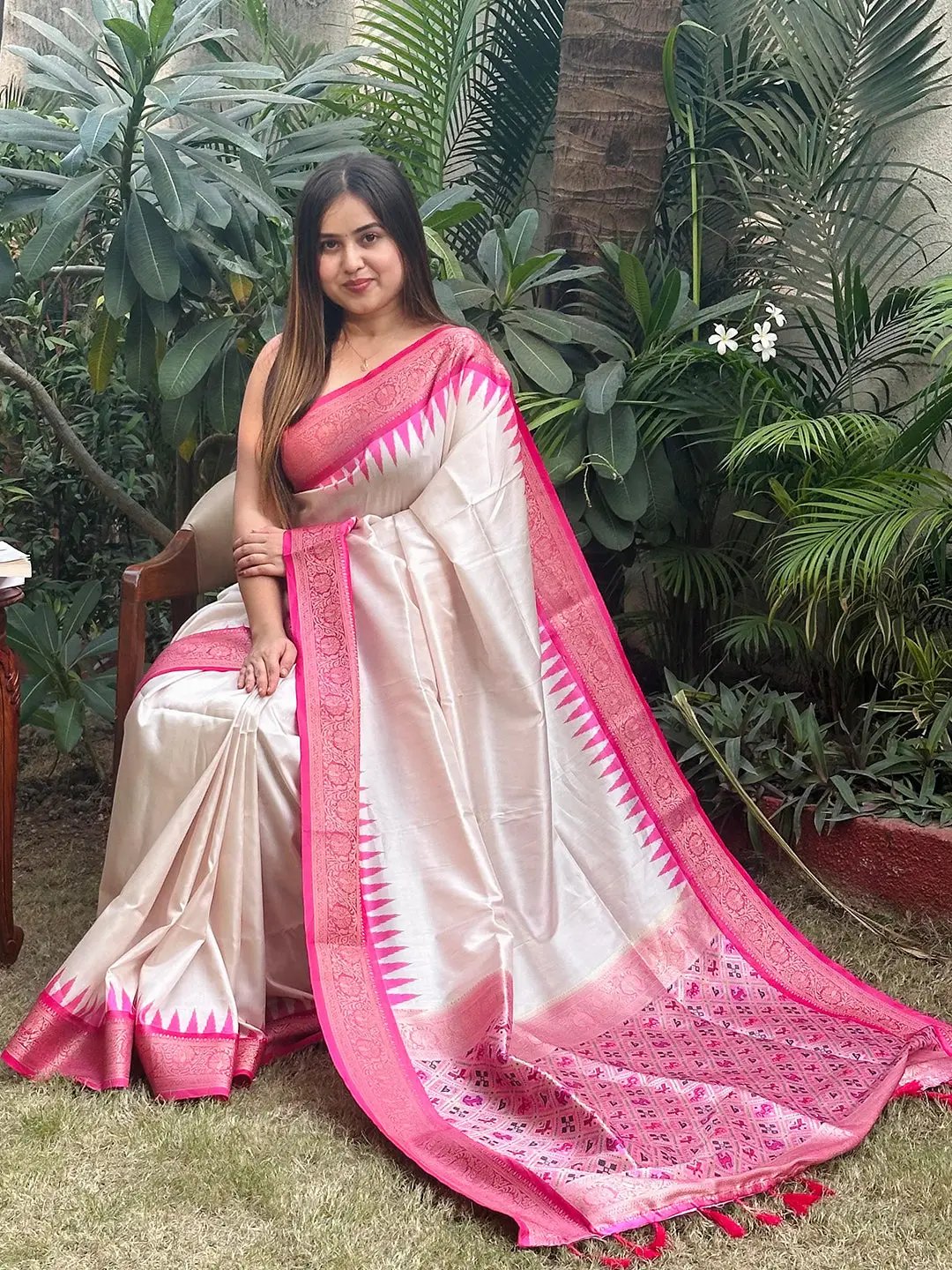 Pure Banarasi Soft Silk With Patola Pallu on Saree