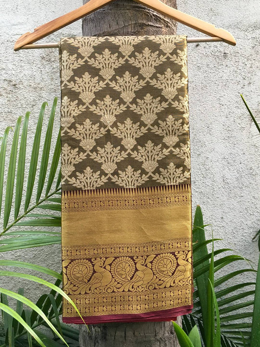 Latest One Gram Gold Tissue Kanjivaram Soft Silk Saree by My Store