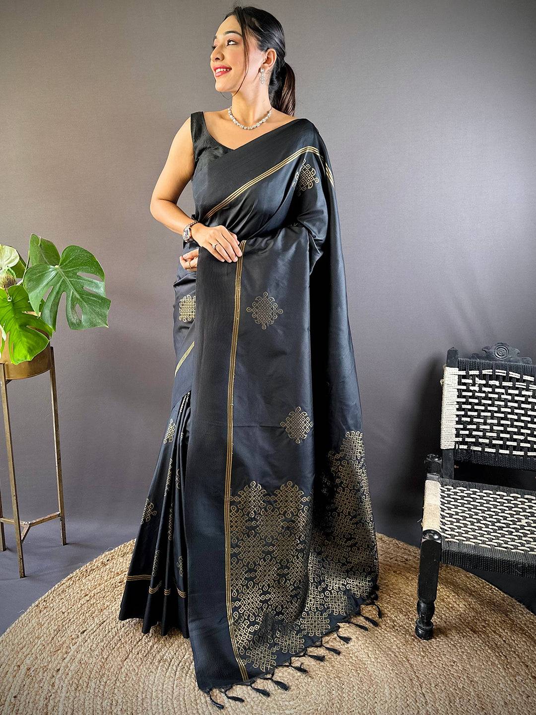 Soft Silk Kolam With Rangoli Jari Saree by My Store