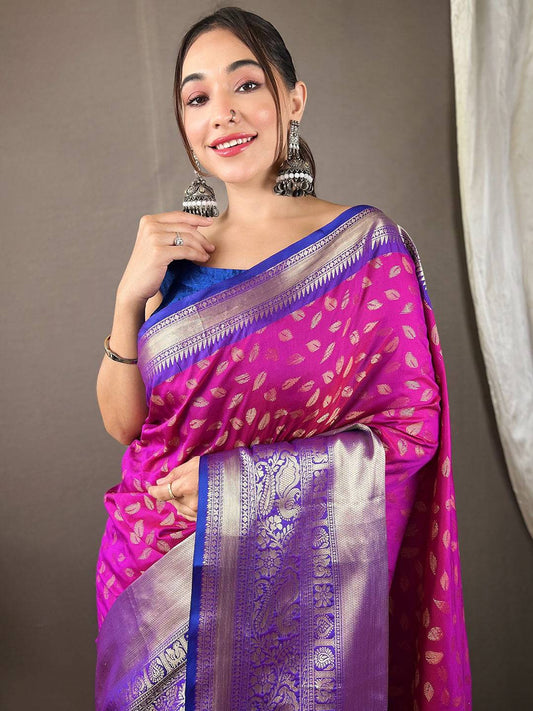 Latest Banarasi Kanchi Zari Weaving Saree by My Store