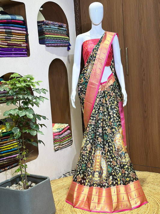 Intricate Kalamkari Printed Saree by My Store