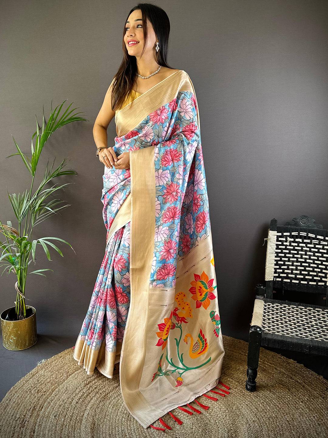 Blossom Paithani Soft Silk Saree