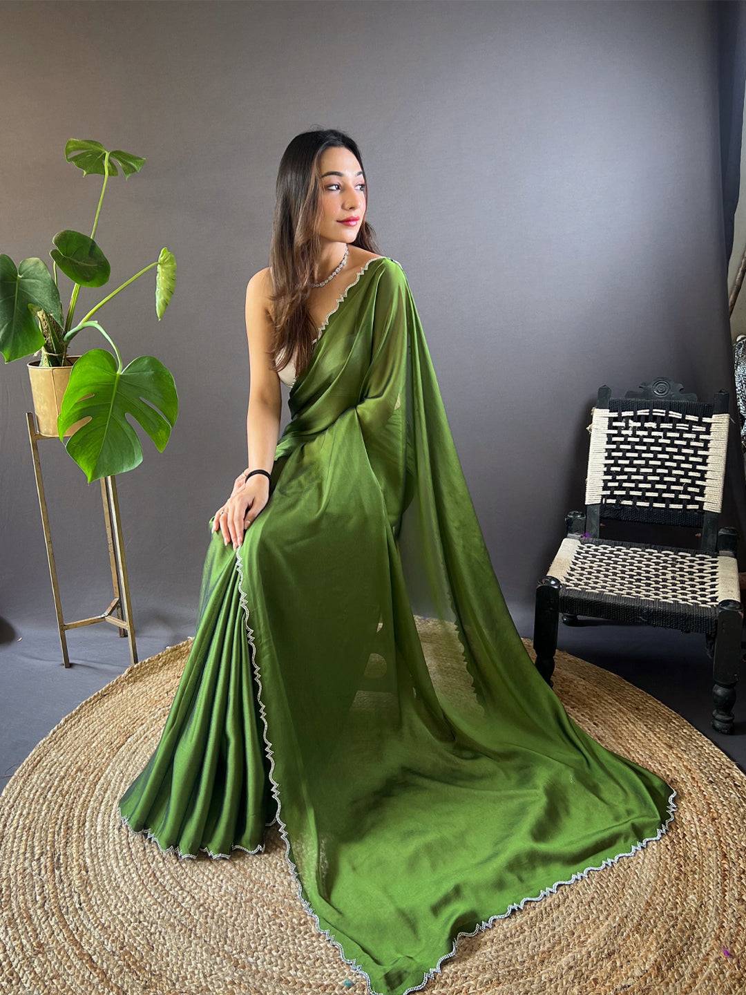 Jade Mist Rangoli Silk Saree by My Store