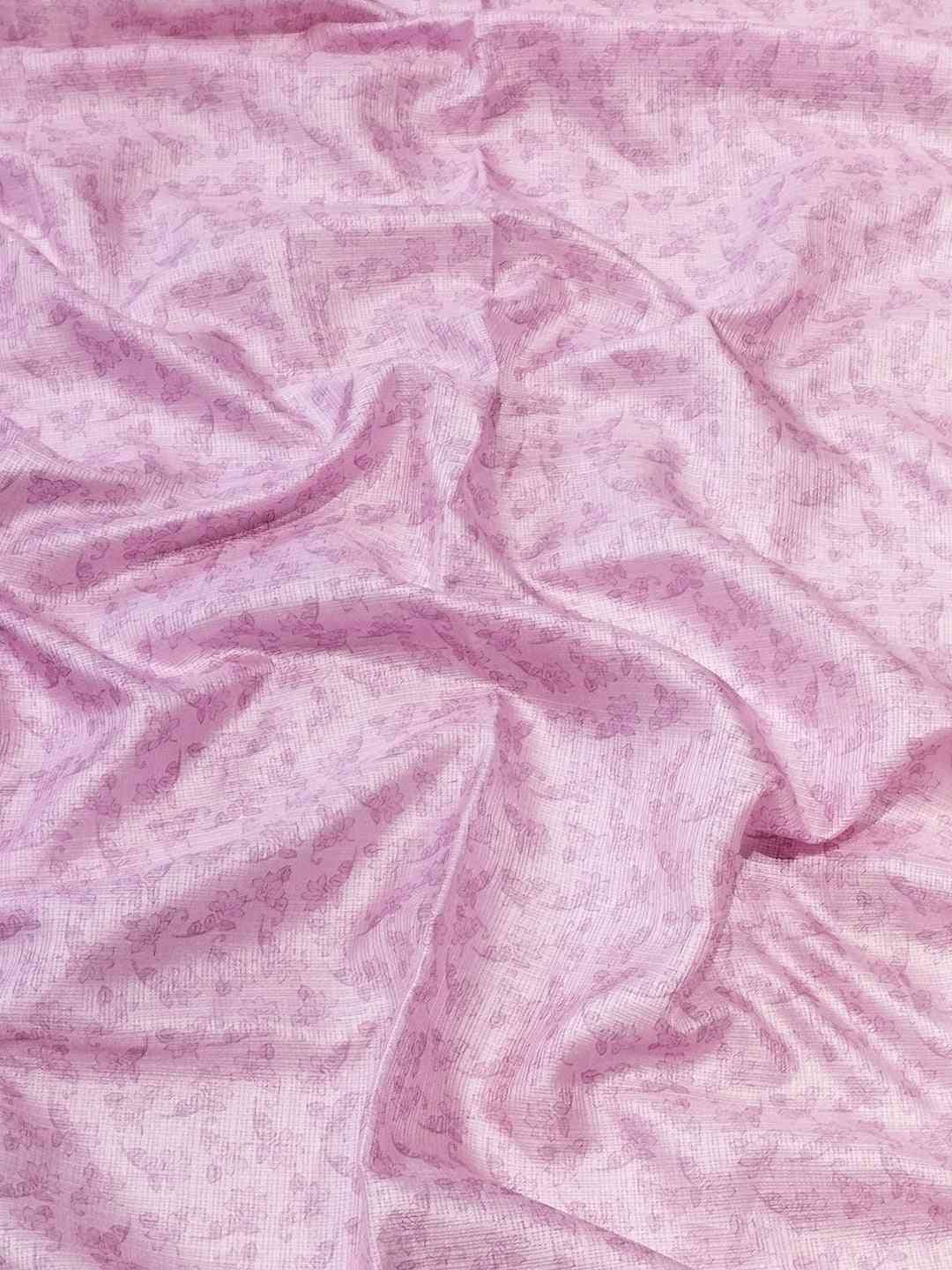 Peach Kota With Digital Floral Printed Saree by My Store