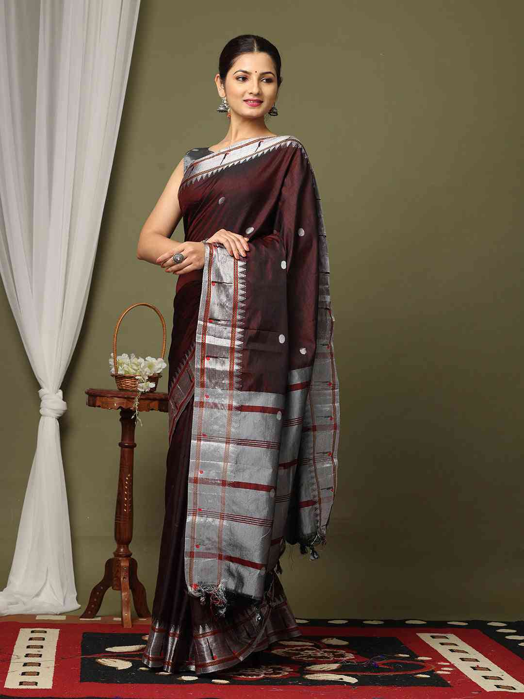 Exquisite Yevla Paithani Minakari Work Silk Saree by My Store