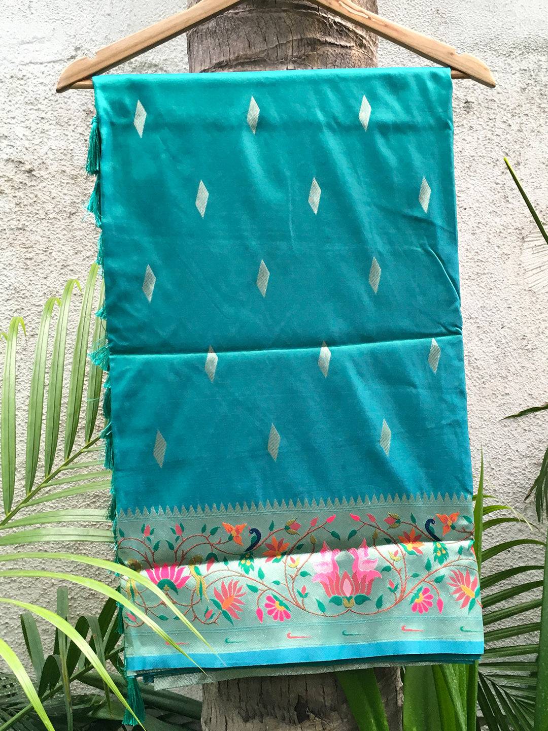 Rama Yevla Paithani Meenakari Saree by My Store