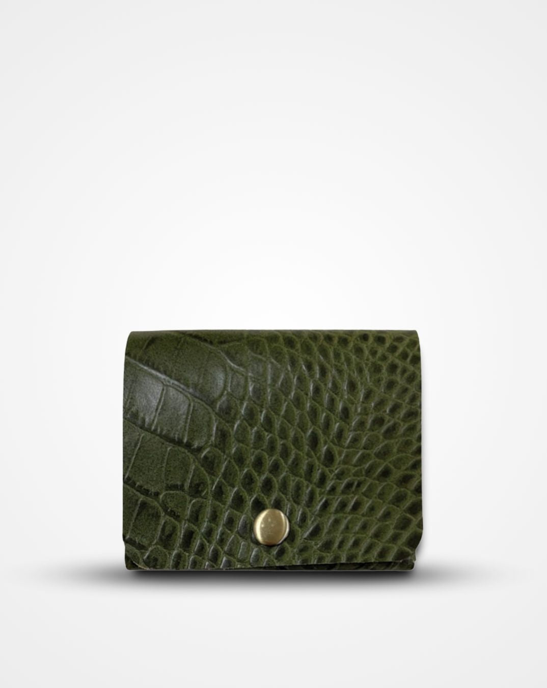 Green croc print native batua