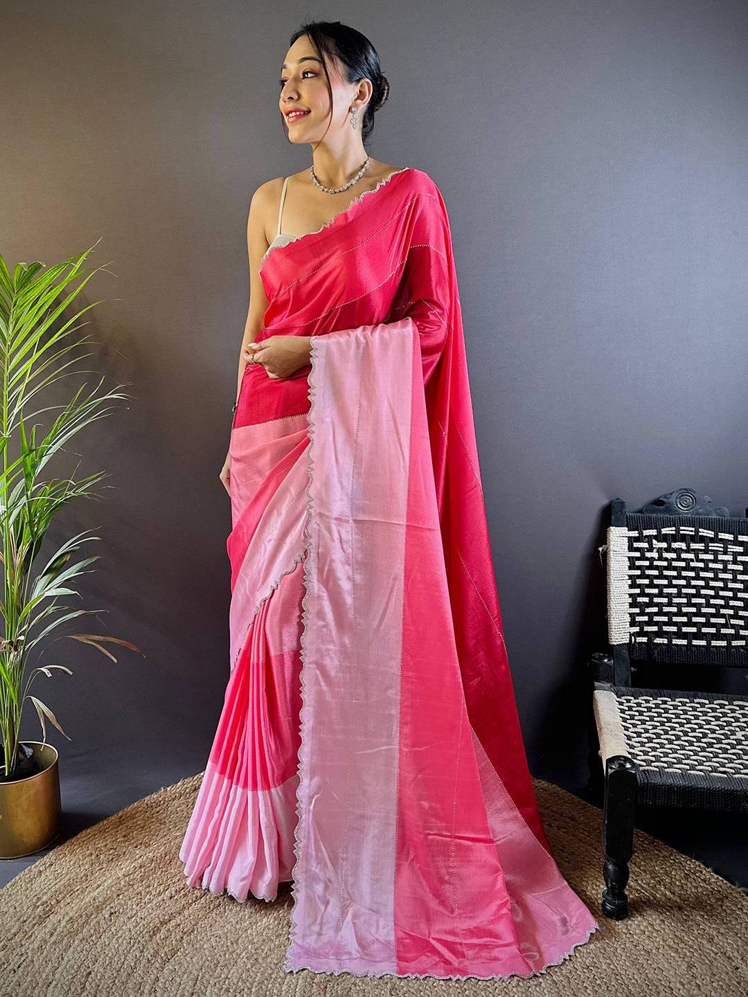 Elegant Rainbow Stone Saree by My Store