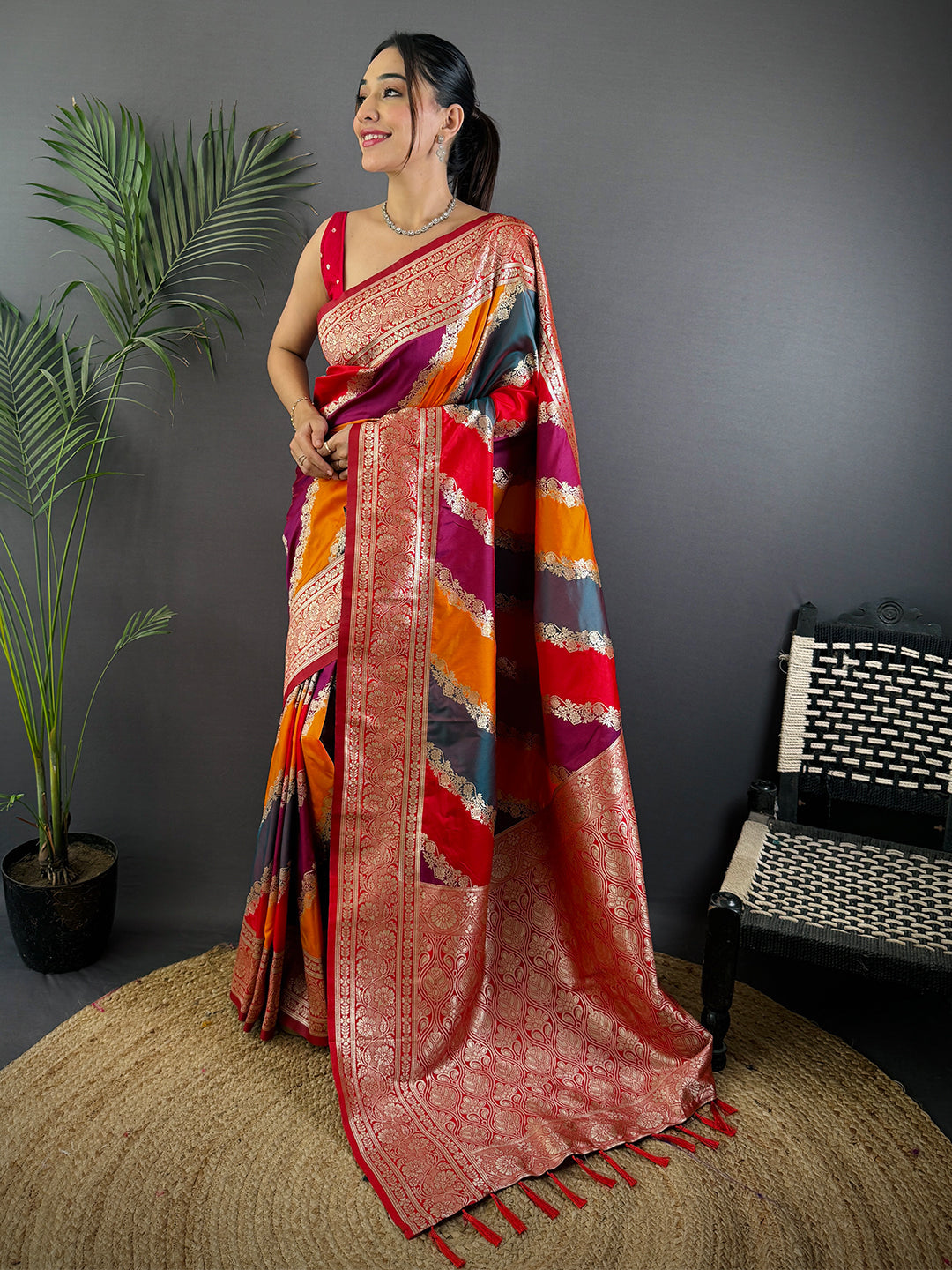 Radiant Banarasi Katan Silk Zari Weaving Saree by My Store