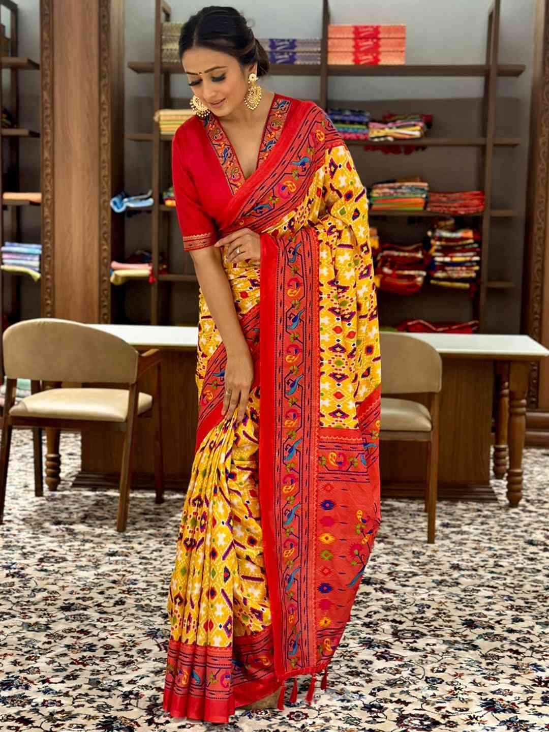 Design Soft Chanderi Silk Patola Festive Wear Saree by My Store